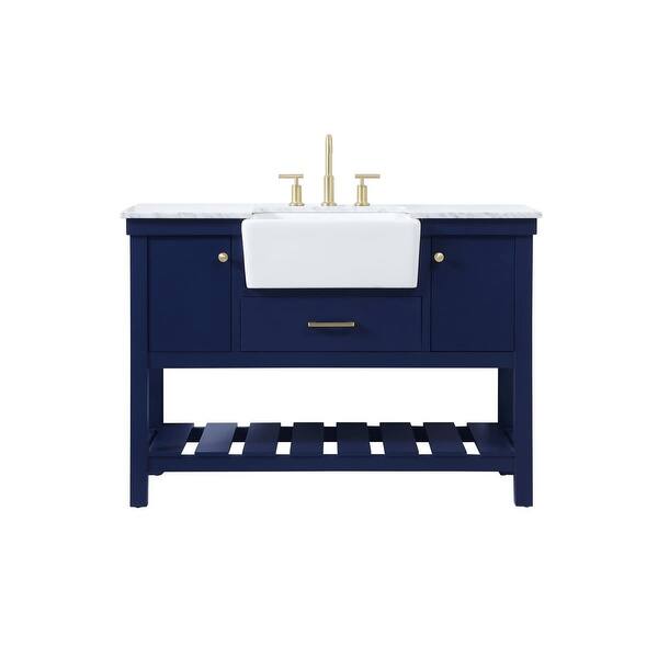 slide 1 of 1, Elegant Lighting VF60148 Clement 48" Free Standing Single Basin Vanity Blue - Painted