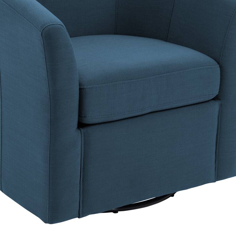 Anna Upholstered Swivel Barrel Accent Chair