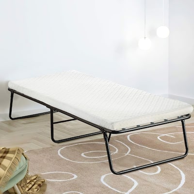 Onetan, 14” Folding Bed with Luxurious Memory Foam Mattress, Portable Guest Bed