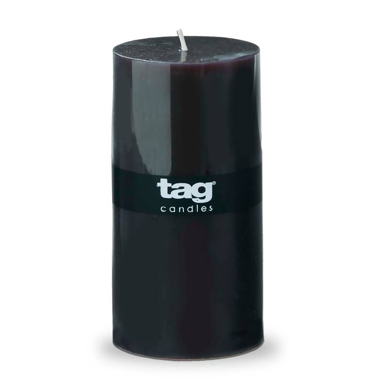Color Studio 3X6 Pillar Black Smokeless Paraffin Wax Burn Time 85 Hours