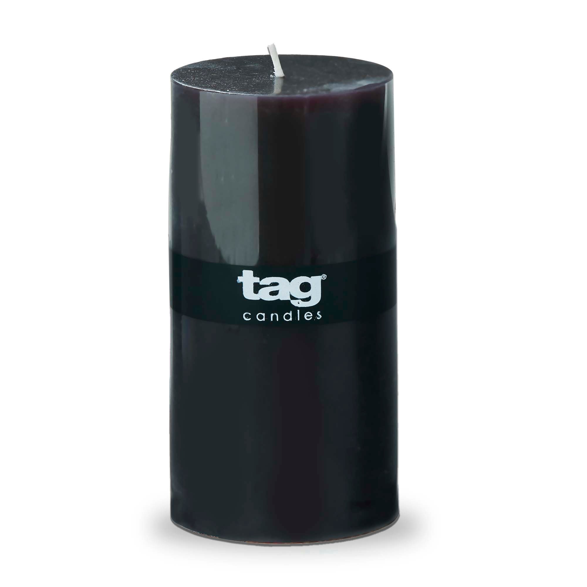 Color Studio 3X6 Pillar Black Smokeless Paraffin Wax Burn Time 85 Hours