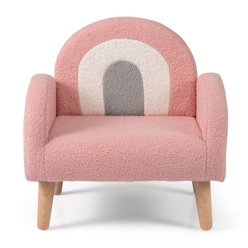 Gymax Soft Plush Kids Couch w/Comfy Backrest & Armrests Upholstered