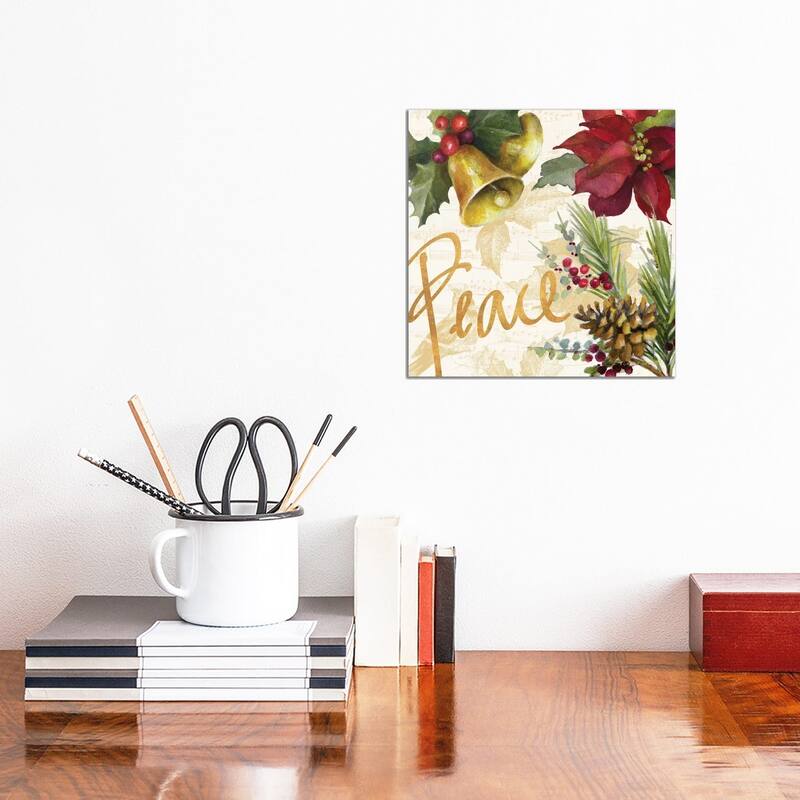 iCanvas "Christmas Poinsettia II" by Lanie Loreth Canvas Print - 12x12x0.75
