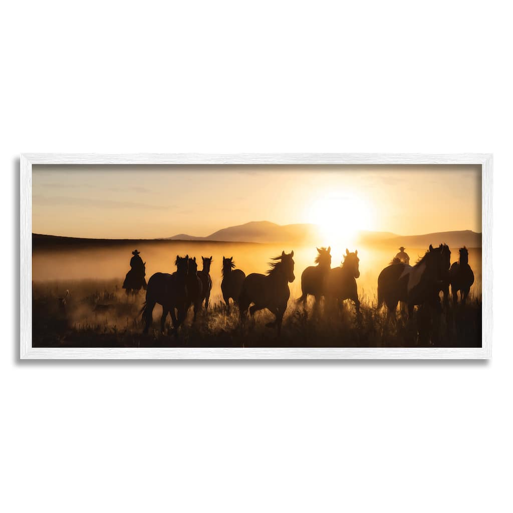 Stupell Sunlit Cowboys & Horses Framed Giclee Art Design by PBurchettePhoto