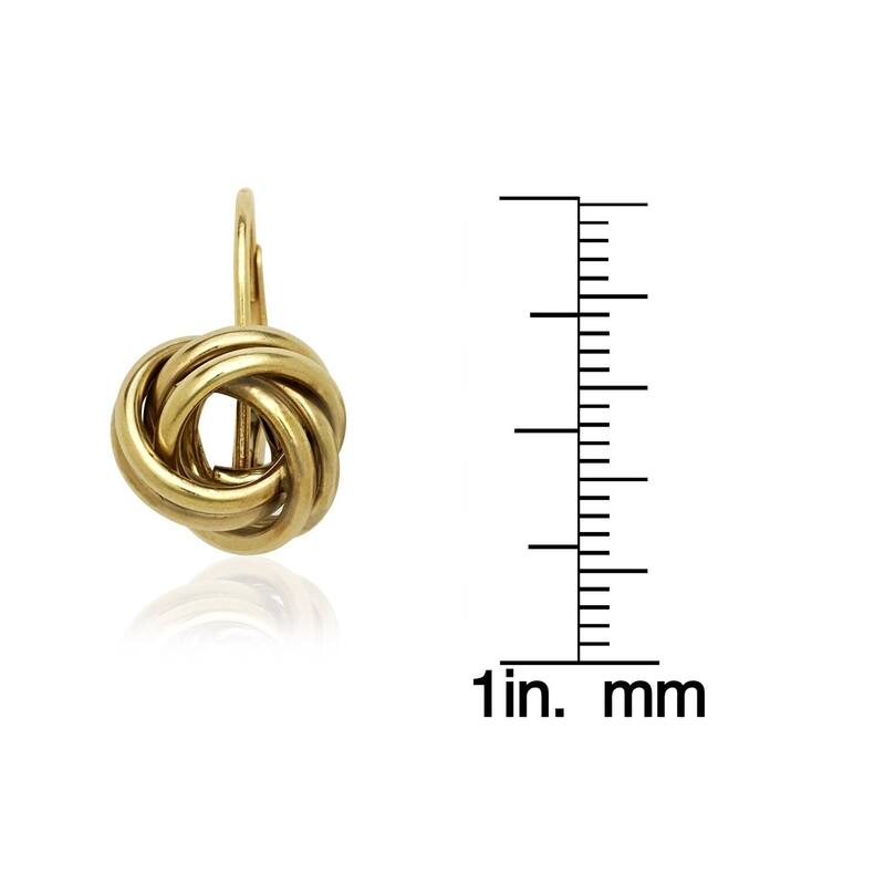 Curata 14k Gold 19x11mm Large Love Knot Stationary Lever Back Earrings - White