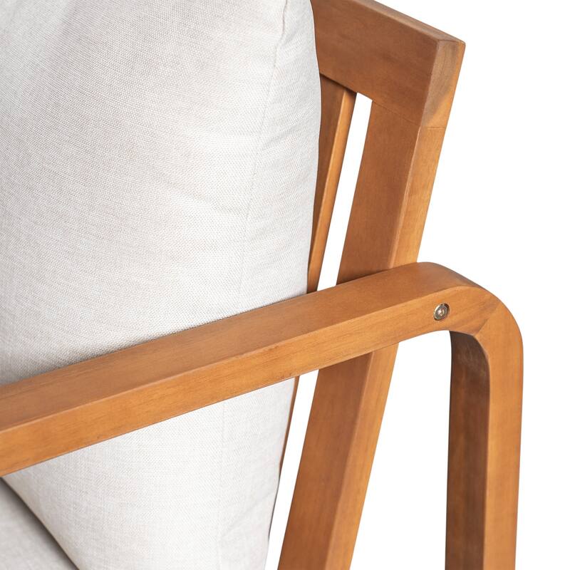 Christopher Knight Home - Outdoor Acacia Wood Lounge Chair with Cushions