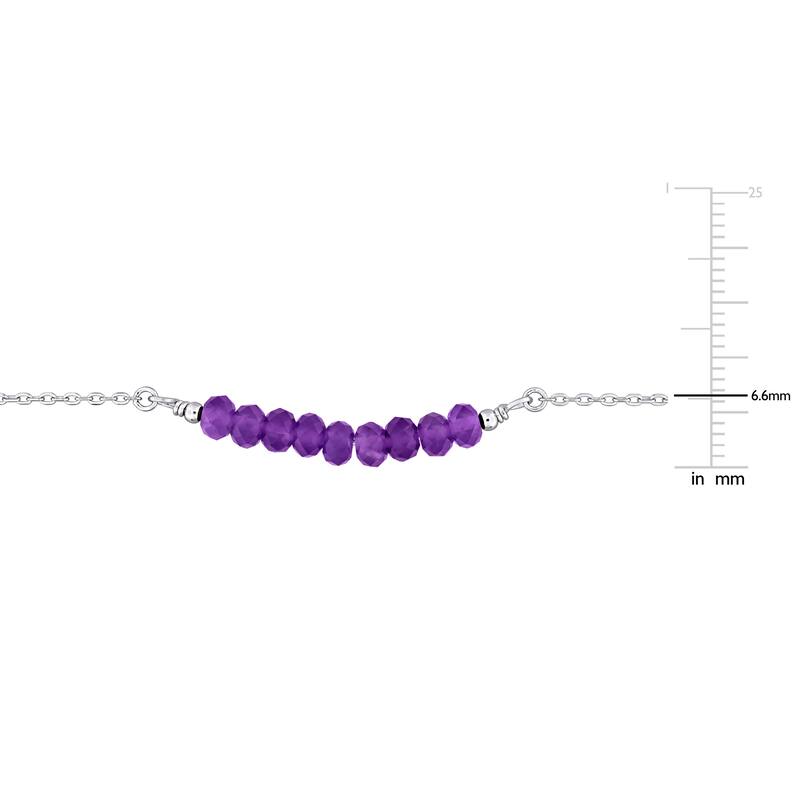 Miadora 0.7ct TGW 4mm Amethyst Bead Necklace with Rolo Chain in Sterling Silver