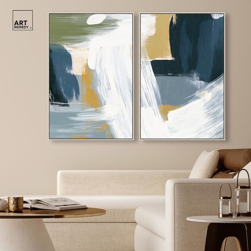 Textured Greens III Canvas Set of 2 by Art Remedy