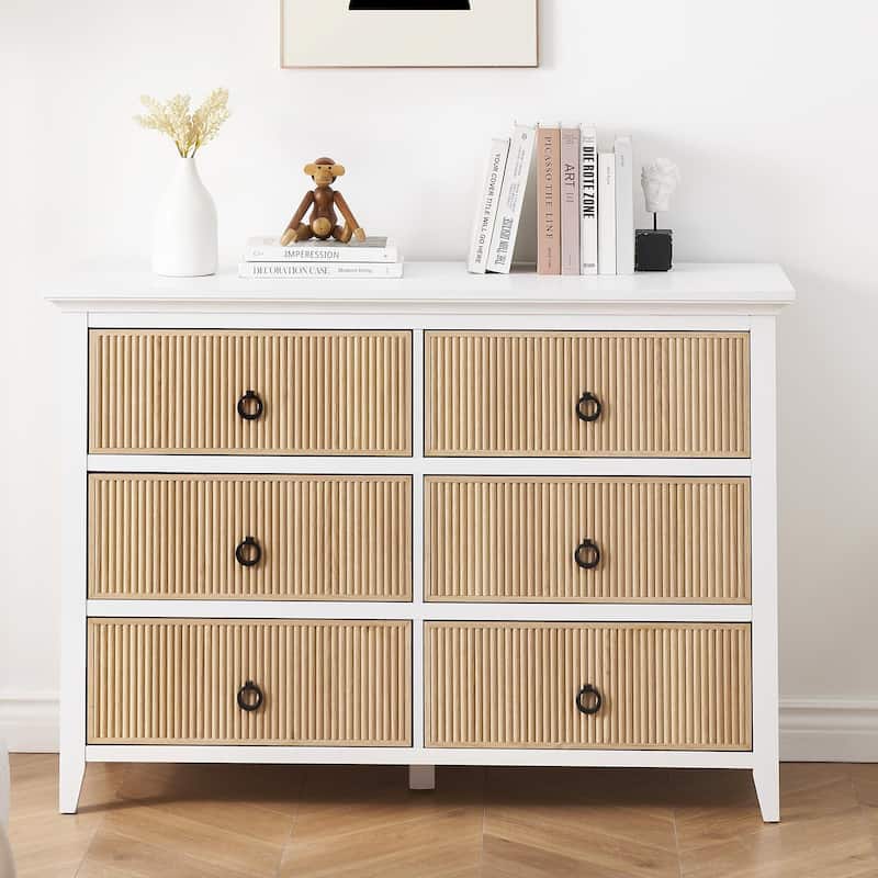 6 Drawer Dresser for Bedroom - Oak - 6-drawer