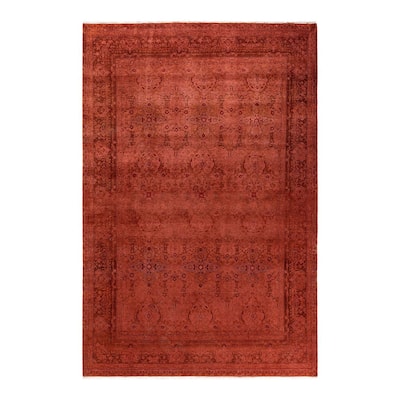 Fine Vibrance, One-of-a-Kind Hand-Knotted Area Rug - Pink, 6' 3" x 9' 3" - 6' 3" x 9' 3"