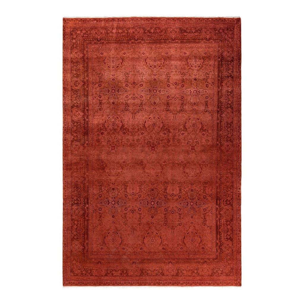 Fine Vibrance, One-of-a-Kind Hand-Knotted Area Rug - Pink, 6' 3" x 9' 3" - 6' 3" x 9' 3"