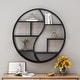 preview thumbnail 6 of 10, Buckthorn Industrial Circular Hanging Wall Shelf by Christopher Knight Home - 34.25" H x 34.25" W x 6.50" D