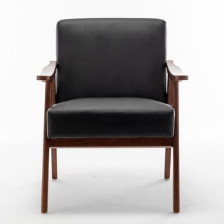 Accent Chair Lounge Chair with Solid Wood and Wingback - Bed Bath ...