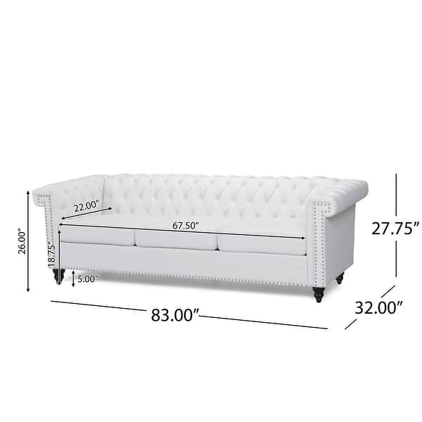 dimension image slide 2 of 4, Parkhurst Chesterfield Tufted 3-seat Sofa by Christopher Knight Home