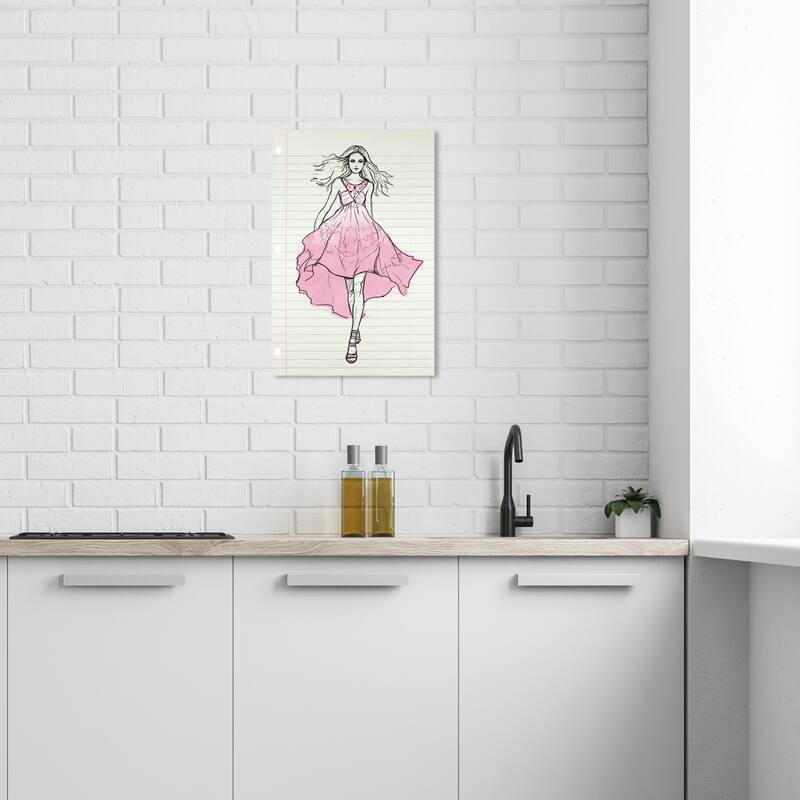 Wynwood Studio Canvas Fashion and Glam Runway Letter Rose Pink and Pastel Pink Modern & Contemporary Wall Art Canvas Print - 24 x 16