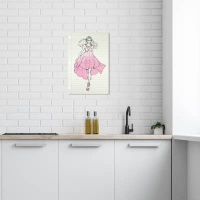 Wynwood Studio Canvas Fashion and Glam Runway Letter Rose Pink and Pastel Pink Modern & Contemporary Wall Art Canvas Print