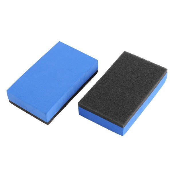 2Pcs Durable Practical Car Sponge Polishing Pad Waxing Buffing Tool Blue Black
