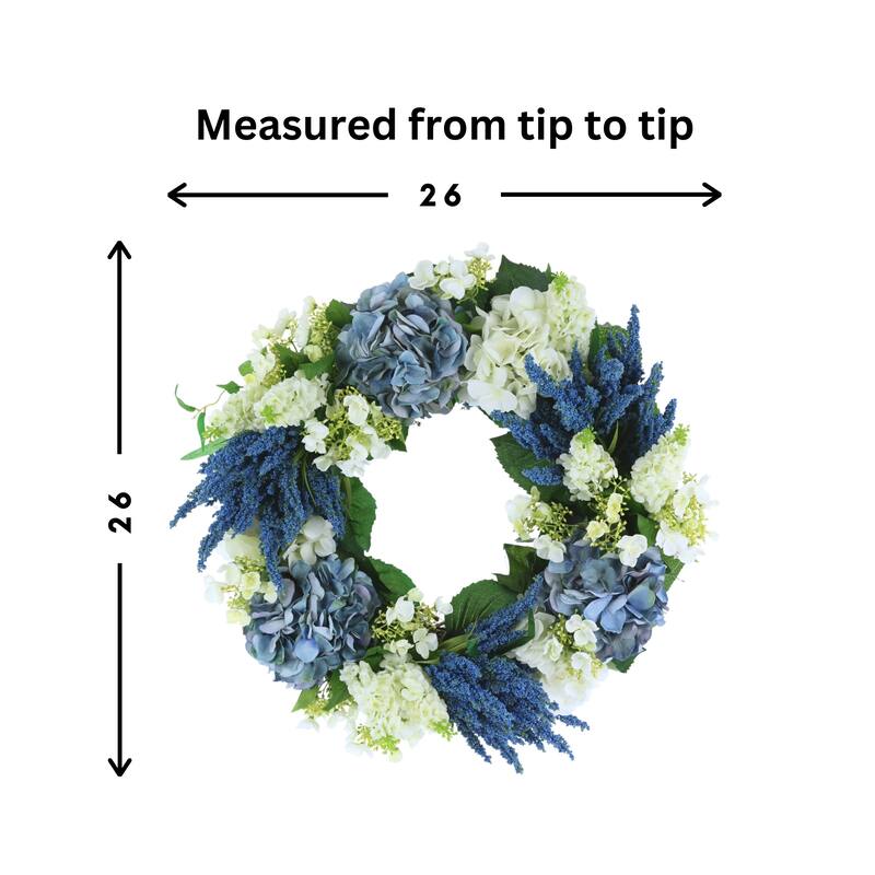 26" Assorted Hydrangea, Heather, Lilac Wreath