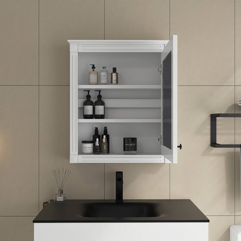 24'' x 27'' Wall Mounted Medicine Cabinet with Height Adjustable Shelf