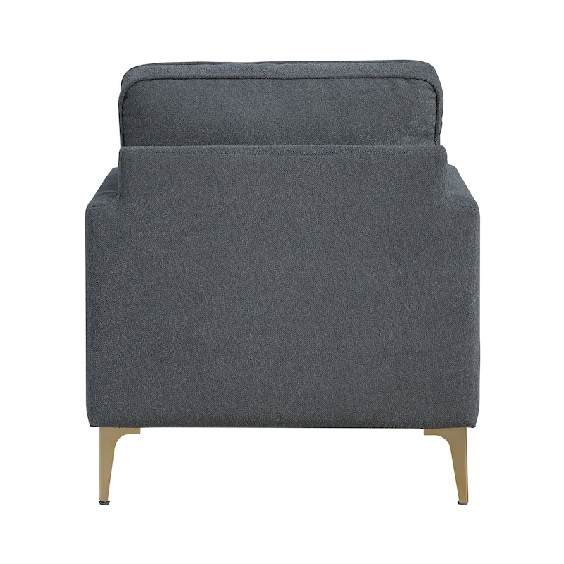Grove 28.5" Chenille Accent Chair - Brushed Gold Finish Metal Legs