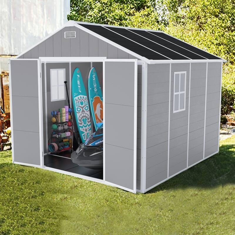 8×8ft High-Quality Resin Storage Shed - Grey