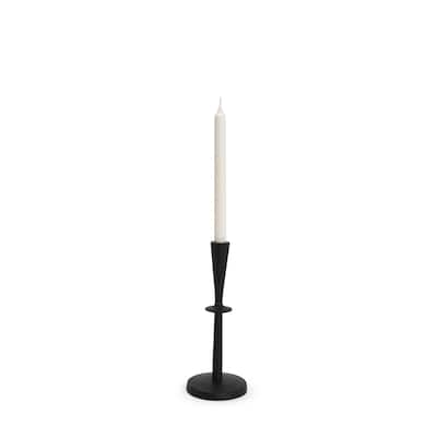 Qwin Matte Black Cast Aluminum Short Candle Holder - 4.33 x 4.33 x 11.02