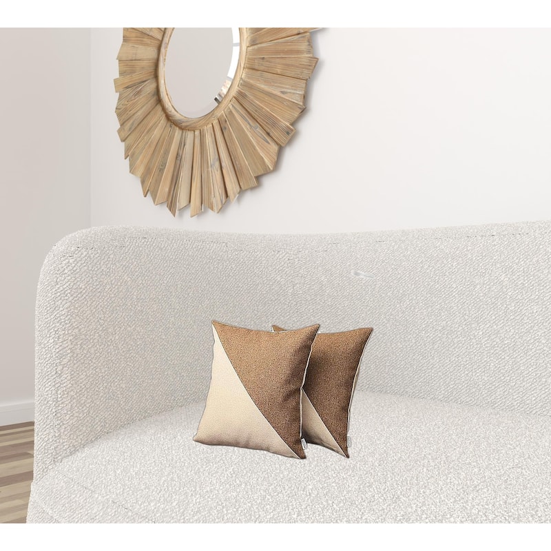 HomeRoots Set Of Two 18" X 18" Polyester Zippered Pillow