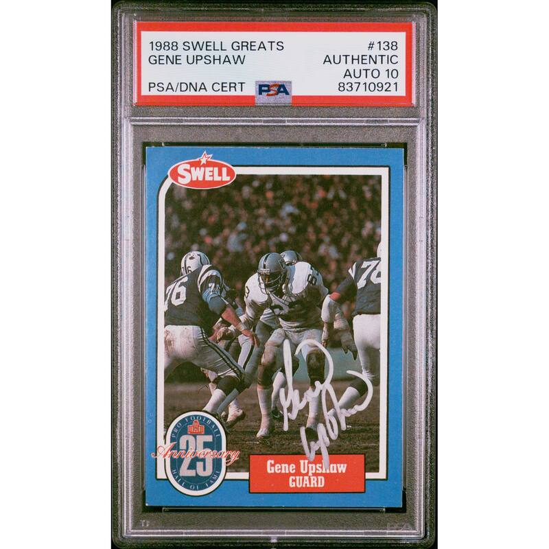 Gene Upshaw 1988 Swell Greats Signed Football Card #138 Auto Graded PSA 10 - 8'6" x 11'6"