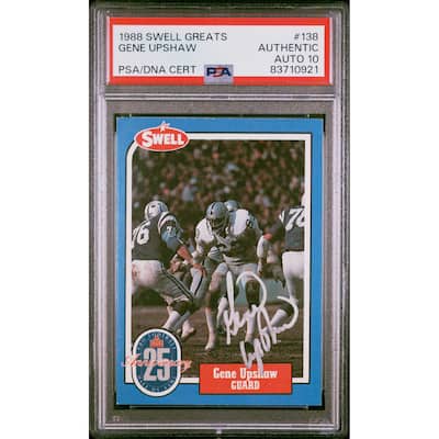 Gene Upshaw 1988 Swell Greats Signed Football Card #138 Auto Graded PSA 10 - 8'6" x 11'6"