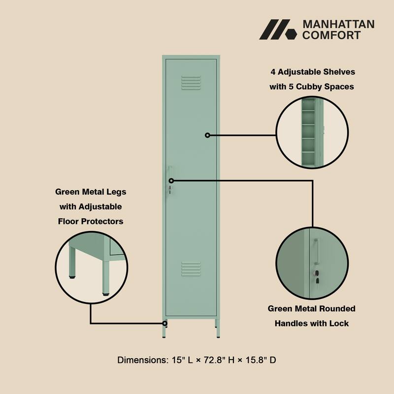 Manhattan Comfort Naomi 2-Piece Metal Storage Cabinets