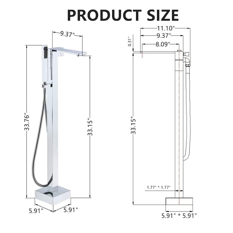 Freestanding Bathtub Faucet With Hand Shower Tub Faucets Floor Mount Tub Filler