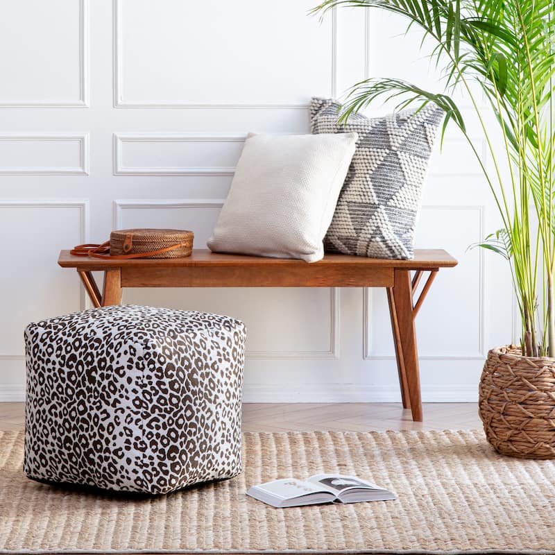 Jani Amur Indoor/Outdoor 18" x 18" Square Pouf Ottoman