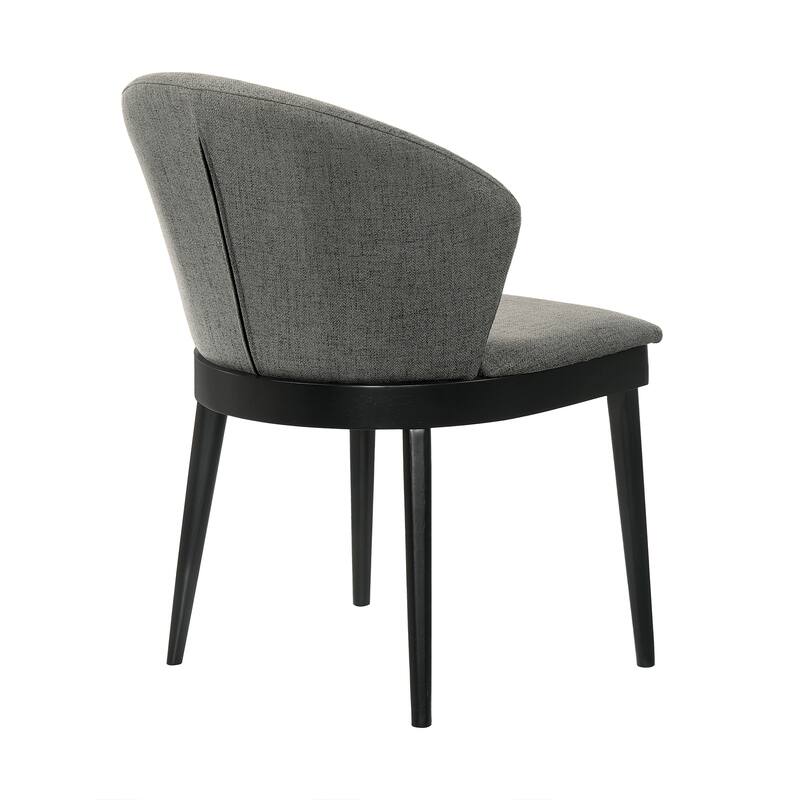 Juno Black or Walnut Wood Upholstered Dining Chairs - Set of 2