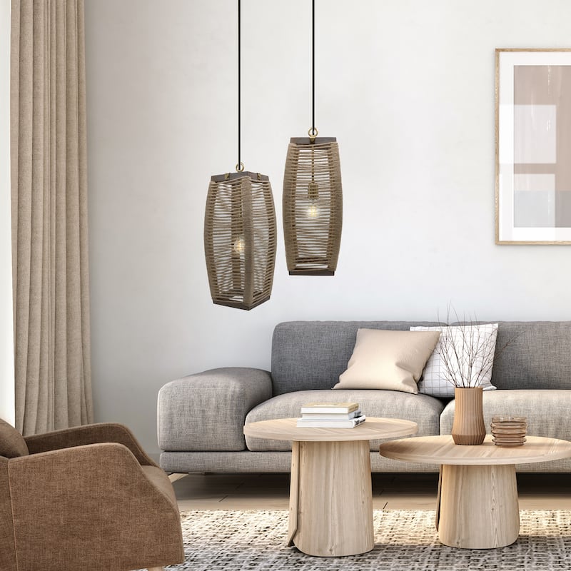 The Curated Nomad 25.5"L x 8"W Rope Pendant Light - 40