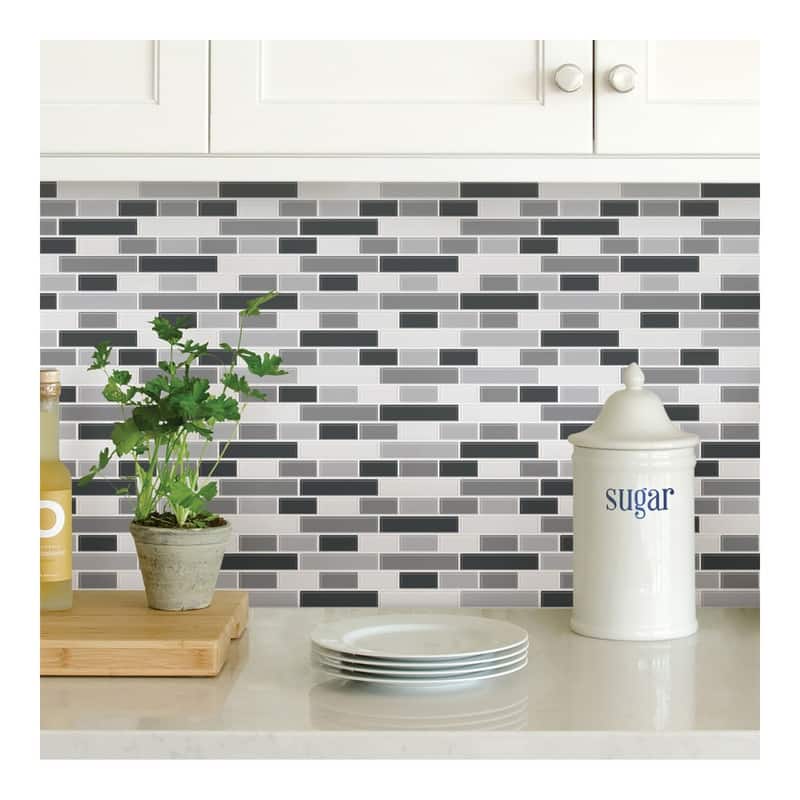 Smoked Glass Peel & Stick Backsplash Tiles