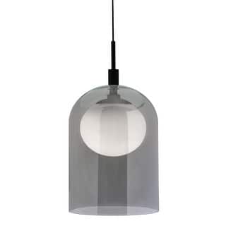 AFX KRNP08L30D1 Pendant 8" Wide LED Mini Pendant with Smoke Glass and