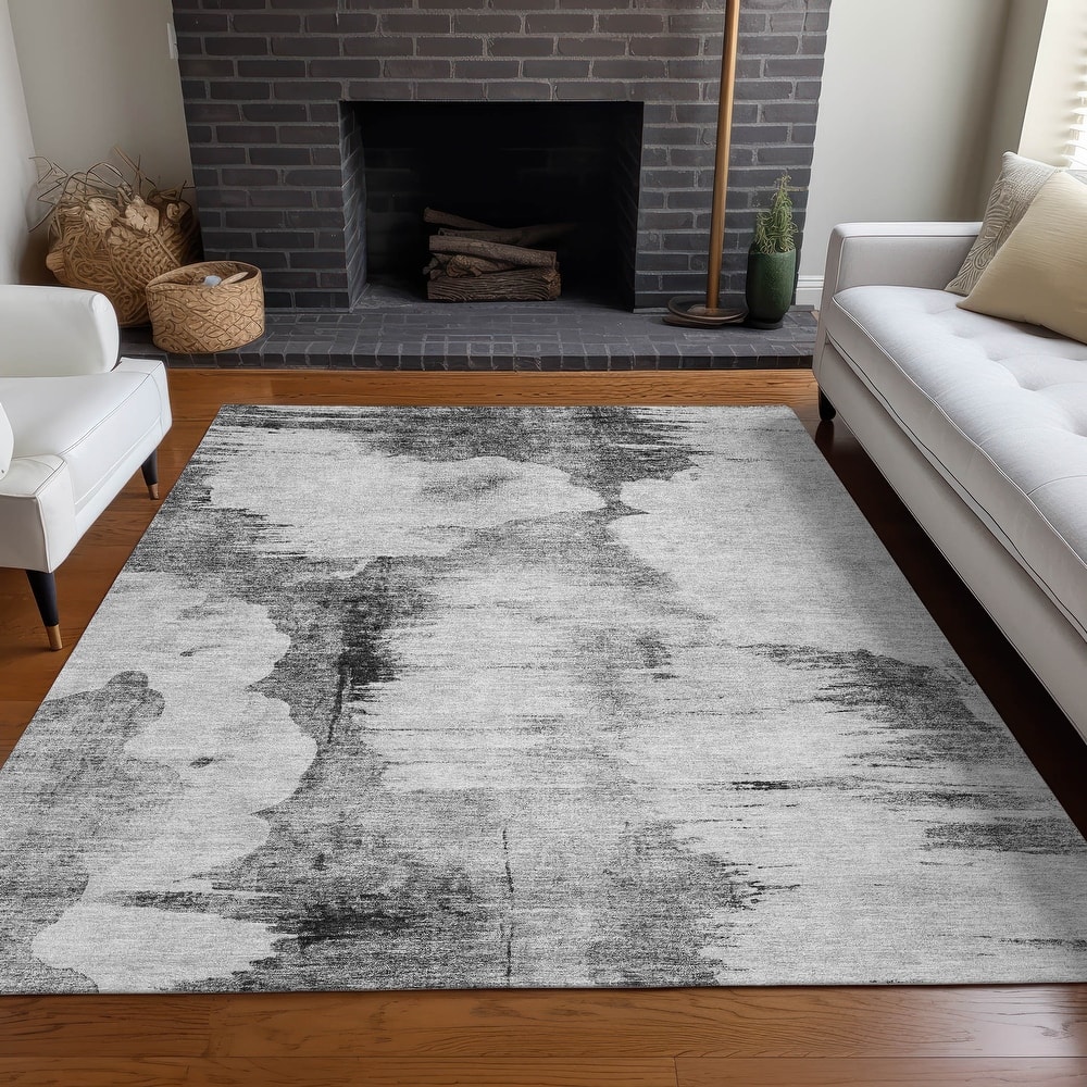Machine Washable Indoor/ Outdoor Chantille Abstract Cloud Rug