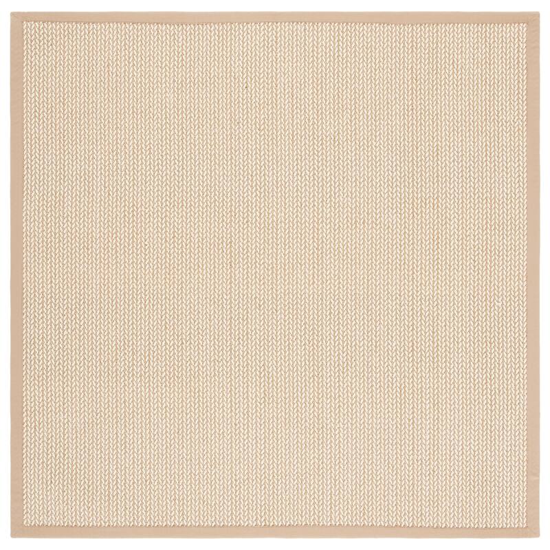 SAFAVIEH Natural Fiber Evia Sisal & Wool Rug - 6' Square - Beige