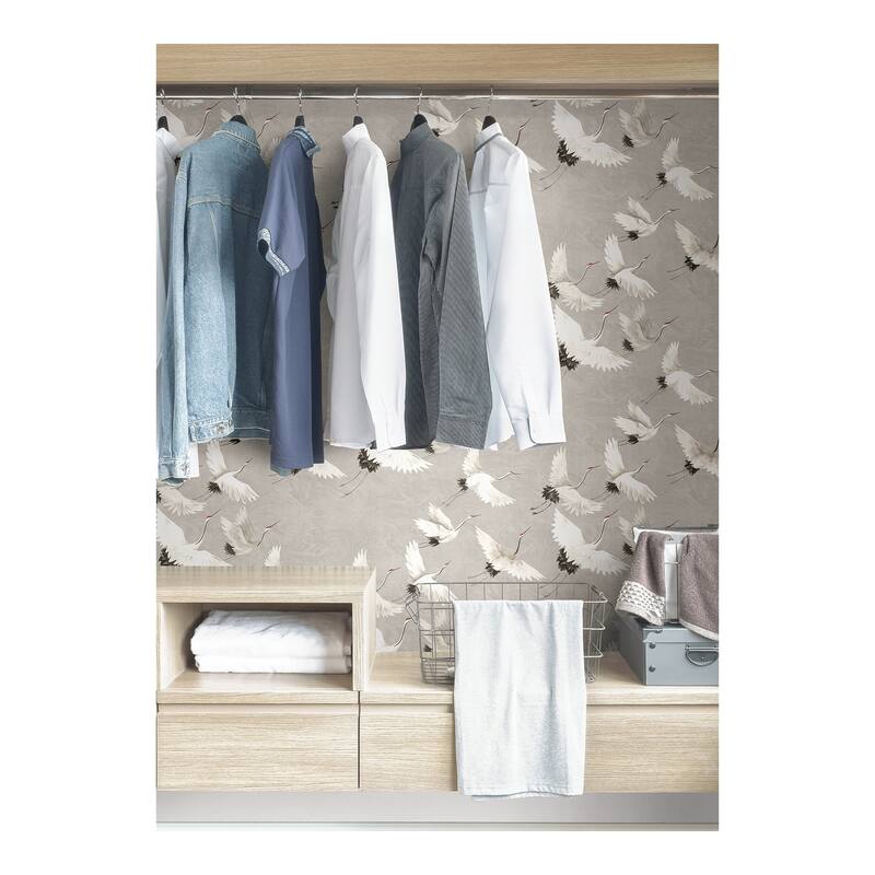 NuWallpaper Grey Halcyon Peel & Stick Wallpaper - 216in x 20.5in x 0.025in