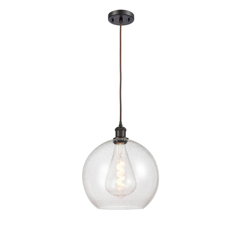 Innovations Lighting Ballston Athens 1 Light 12" Cord Hung Mini Pendant - Oil Rubbed Bronze/Seedy