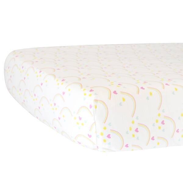 Hello Spud Rainbows Fitted Crib Sheet 52"x 28" x 9" Bed Bath