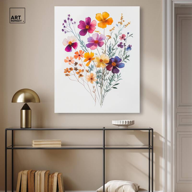 Watercolor Wildflower Canvas by Art Remedy, Gallery Wrapped