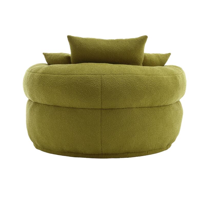 Chenille Sponge Single Sofa, Oversized Round Accent Chair Sleeper Couch Chaise Lounges for Living Room Bedroom Projection Room