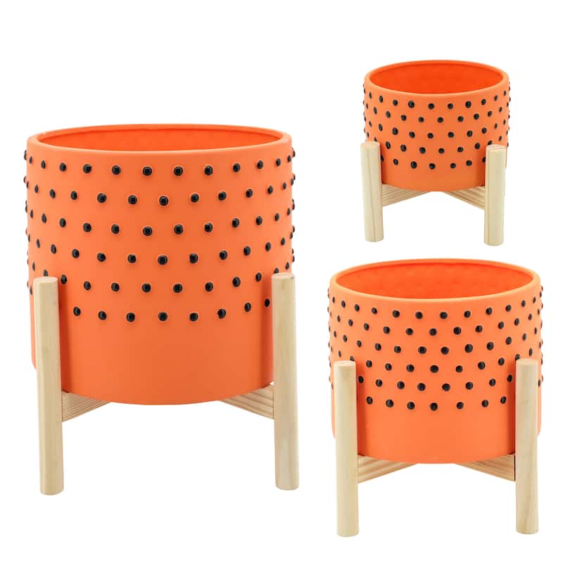 Sagebrook Home Handmade Ceramic Planter with Stand
