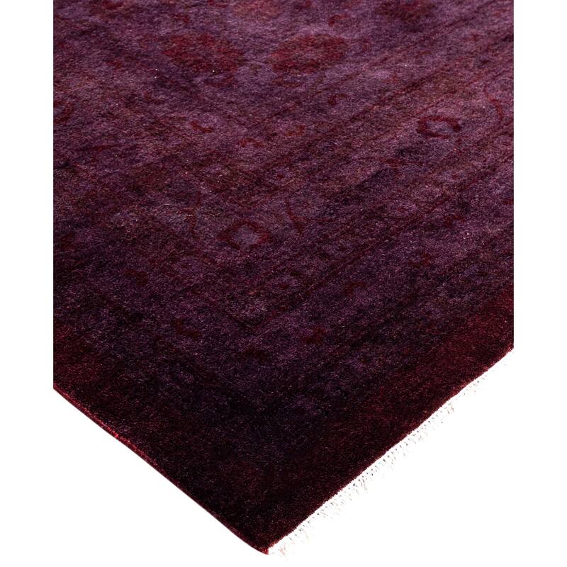 Overdyed One-of-a-Kind Hand-Knotted Area Rug - Purple - 12' 2" x 17' 10"