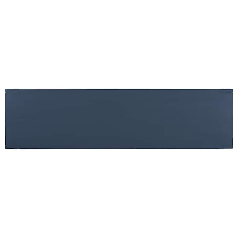 Roomfitters Distinctive Features of a Minimalist Console Table with Bottom Shelf and Four Legs for Entryway, Navy Blue