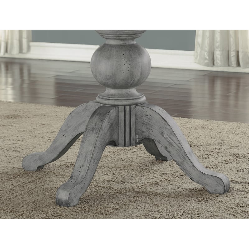 Plymouth Gray Wood Pedestal Dining Table - 72" x 30" x 54"