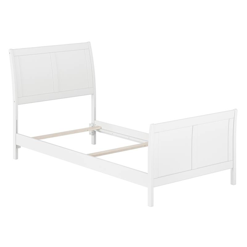 Portland Twin XL Foundation Bed Frame with Matching Footboard in White