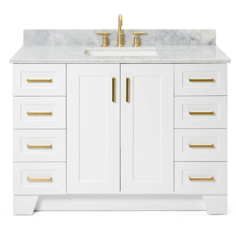 Ariel Q049SCW2RVO Taylor 49" Free Standing Single Rectangular Basin - White - Colored