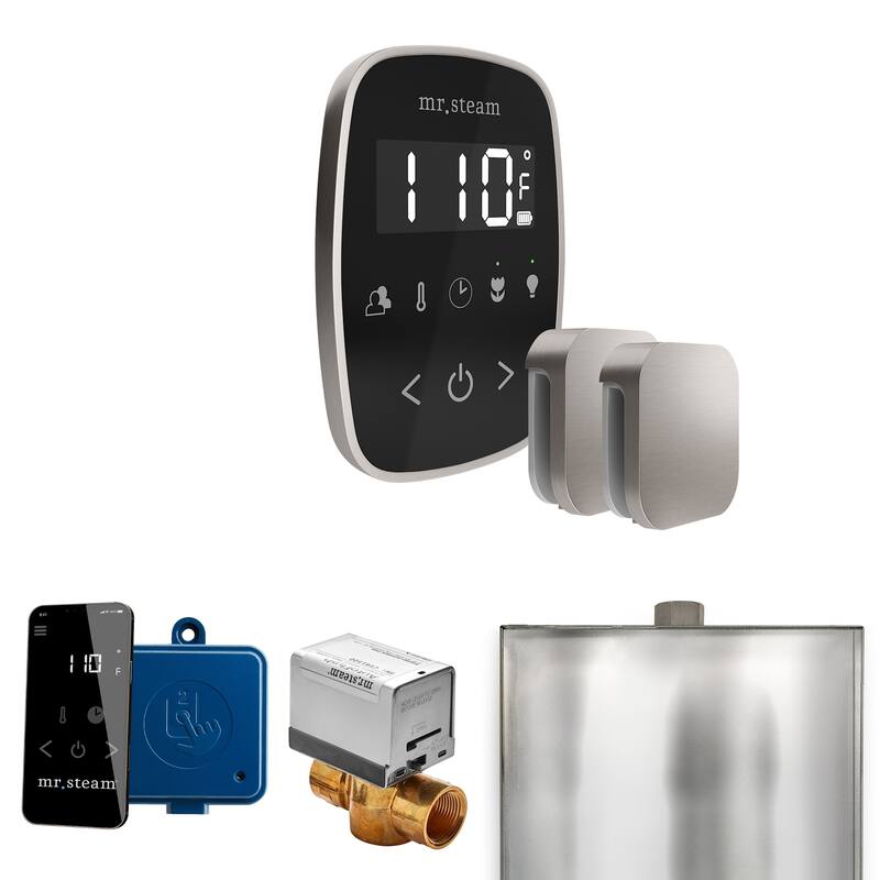 Mr Steam BFX Butler Flex Max Package Steam Shower Control Package with - Black / Brushed Nickel
